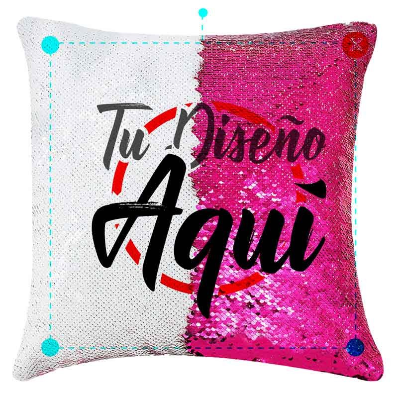 ALMOHADA-ROSADA Almohada con lentejuelas color Fucsia - Image 3