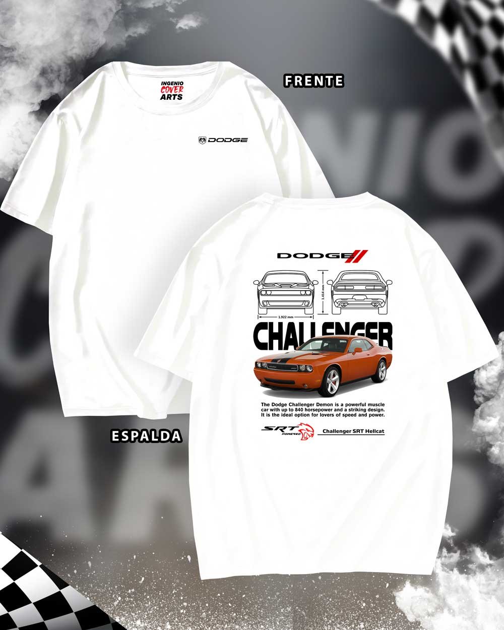 DODGE-CHALLENGER_04 Tshirt dodge-03 - Image 2