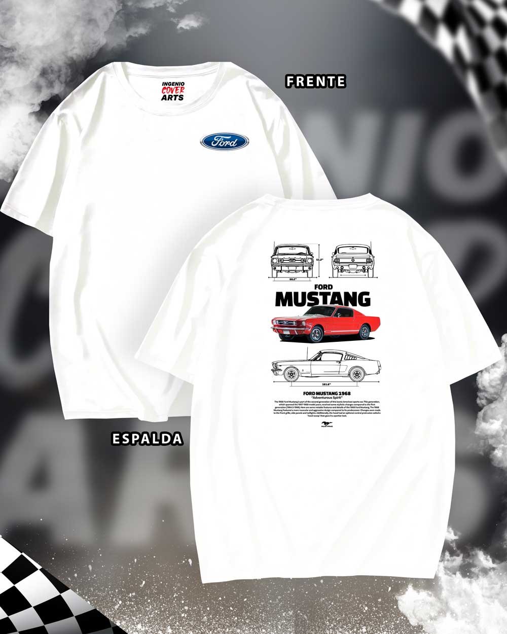 FORD-MUSTANG-1968_01 Tshirt ford-12 - Image 2