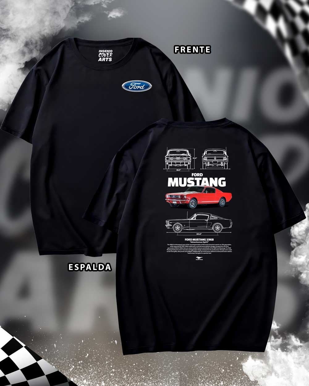 Tshirt ford-12 FORD MUSTANG 1968 02