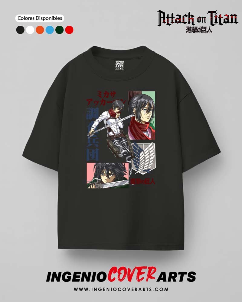 Tshirt Ataque a los titanes 039 mikasa ackerman full