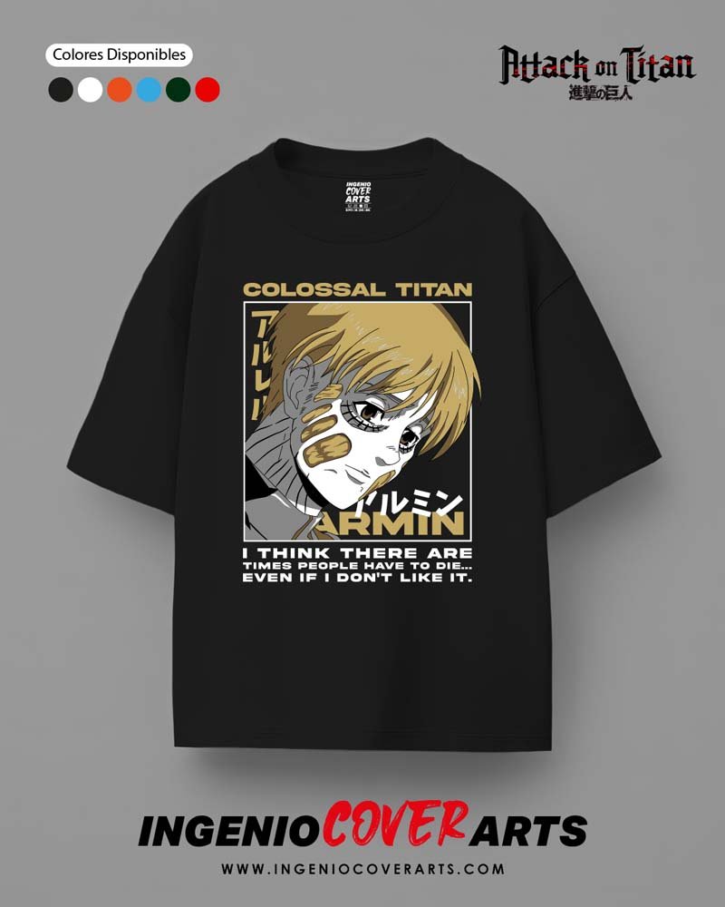 Tshirt ataque a los titanes 058 armin v2 4 colores