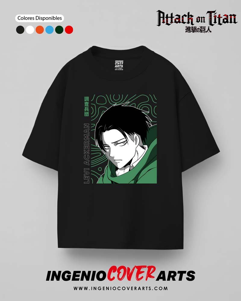 Tshirt Ataque a los titanes 042 levi v2 4 colores